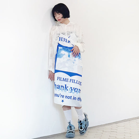 Banner Dress / White / グラフィックワンピース