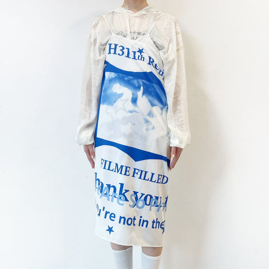 Banner Dress / White / グラフィックワンピース