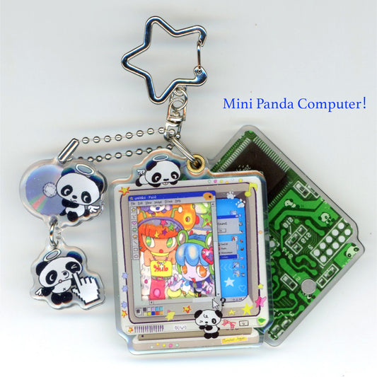 【oliwa】Mini Panda computer keyring / キーリング