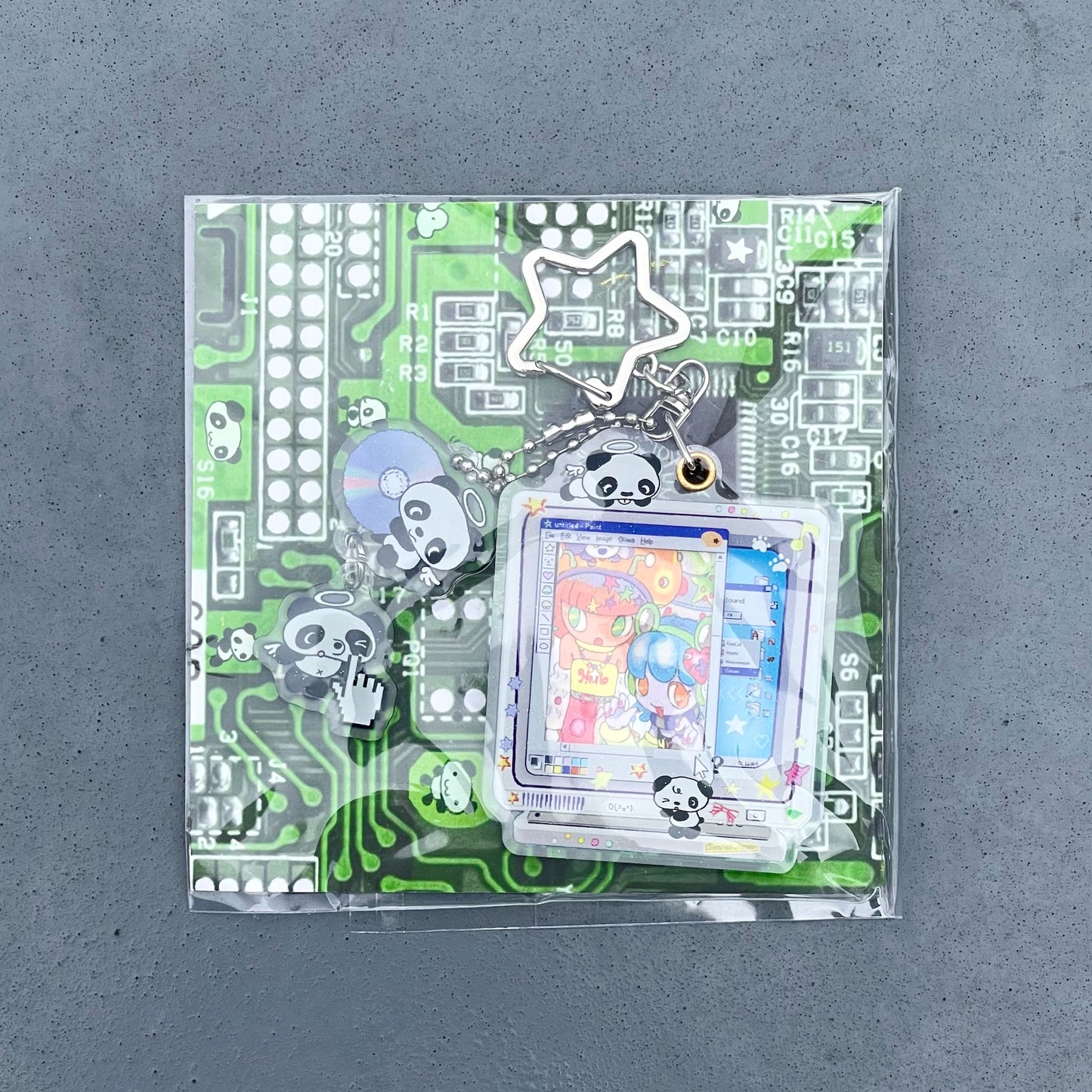 【oliwa】Mini Panda computer keyring / キーリング