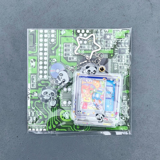 【oliwa】Mini Panda computer keyring / キーリング