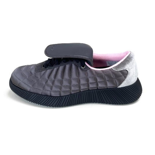 【OUTLAND】Beckham / Grey x Black / サテンシューズ