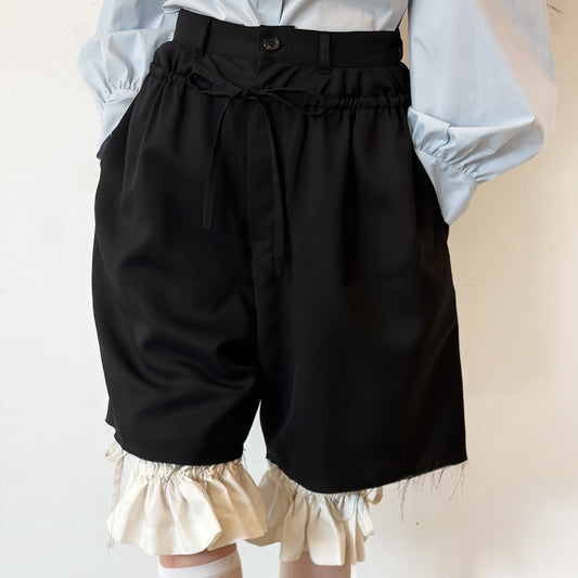 Rough Ruffles pants / BLACK / ラッフルパンツ