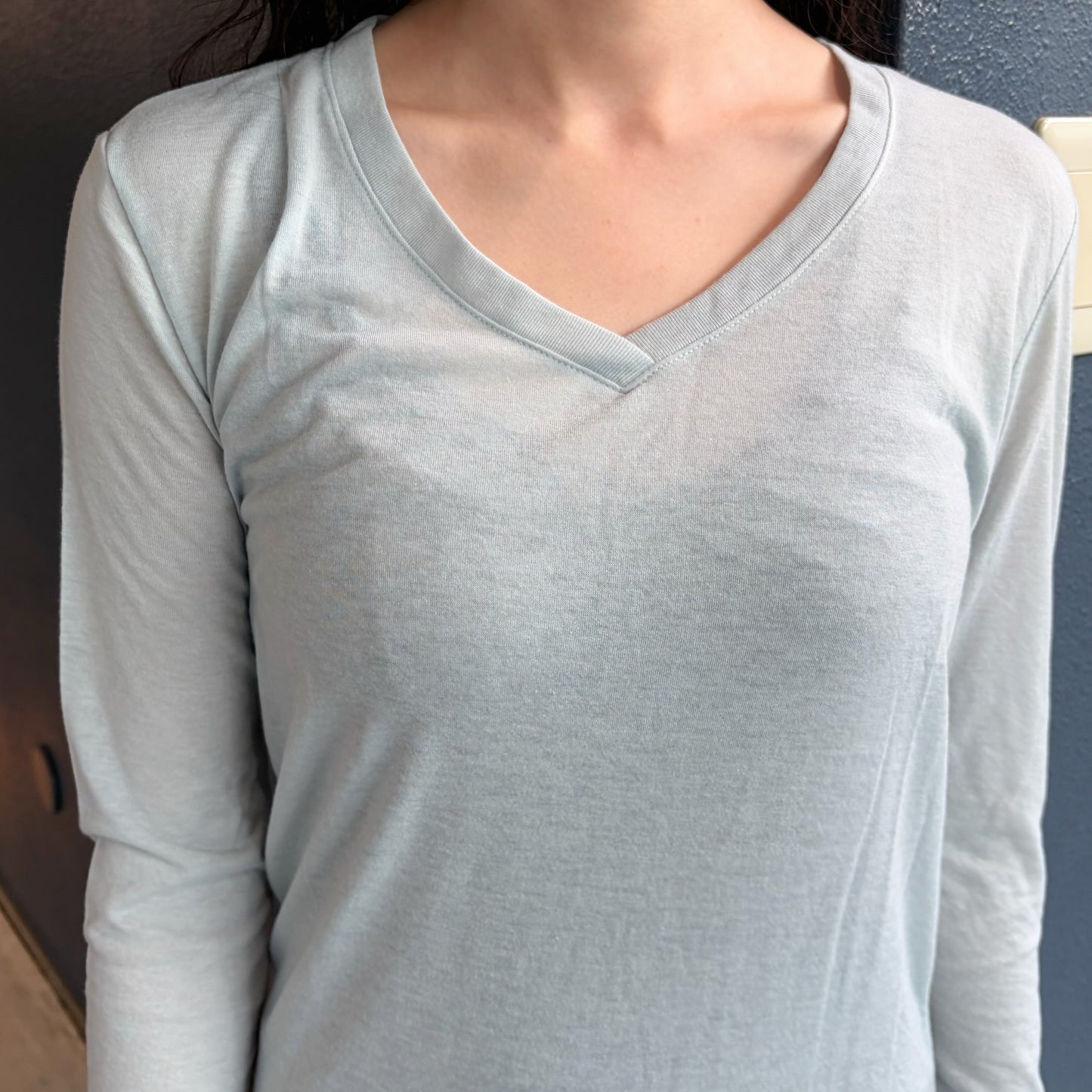 [fe.3] V neck long top / cloud / Vネックロングスリーブトップ