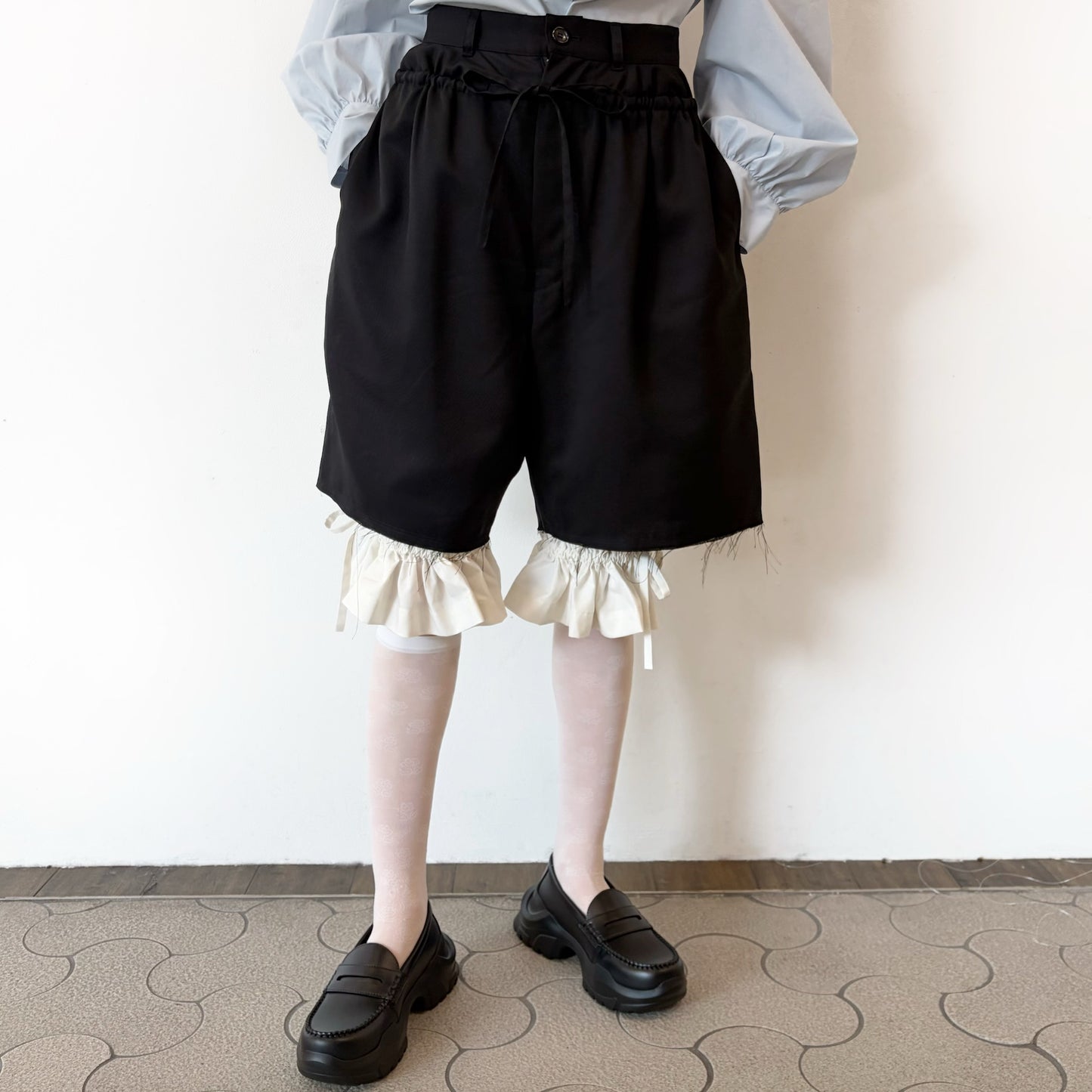 Rough Ruffles pants / BLACK / ラッフルパンツ