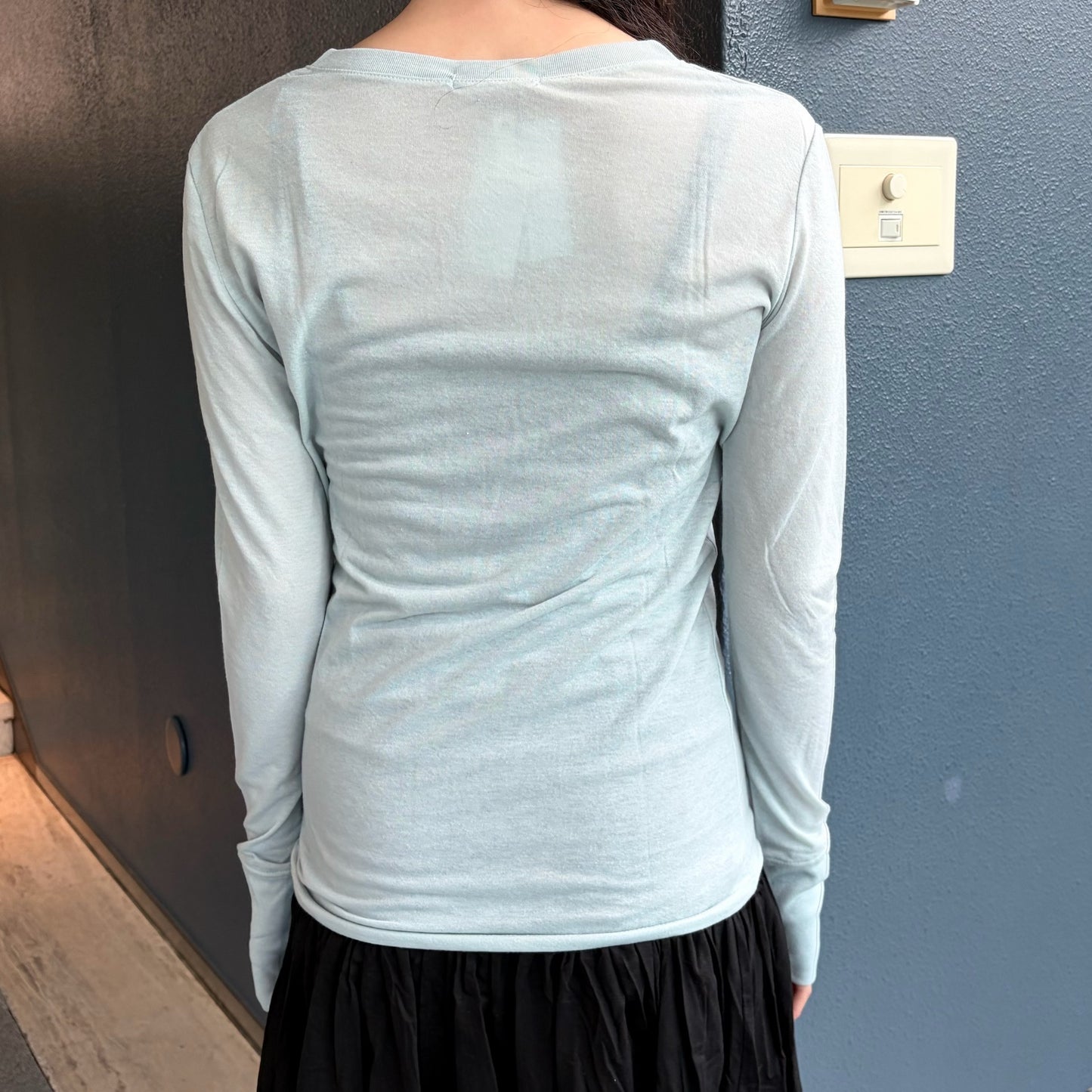 [fe.3] V neck long top / cloud / Vネックロングスリーブトップ