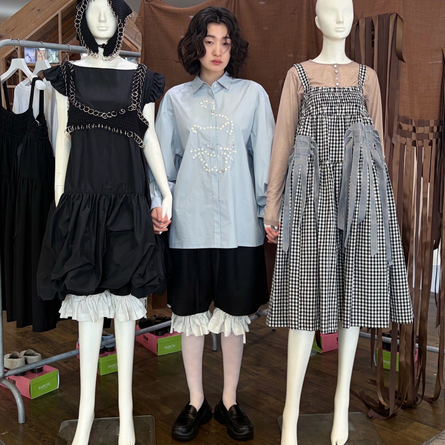 Rough Ruffles pants / BLACK / ラッフルパンツ