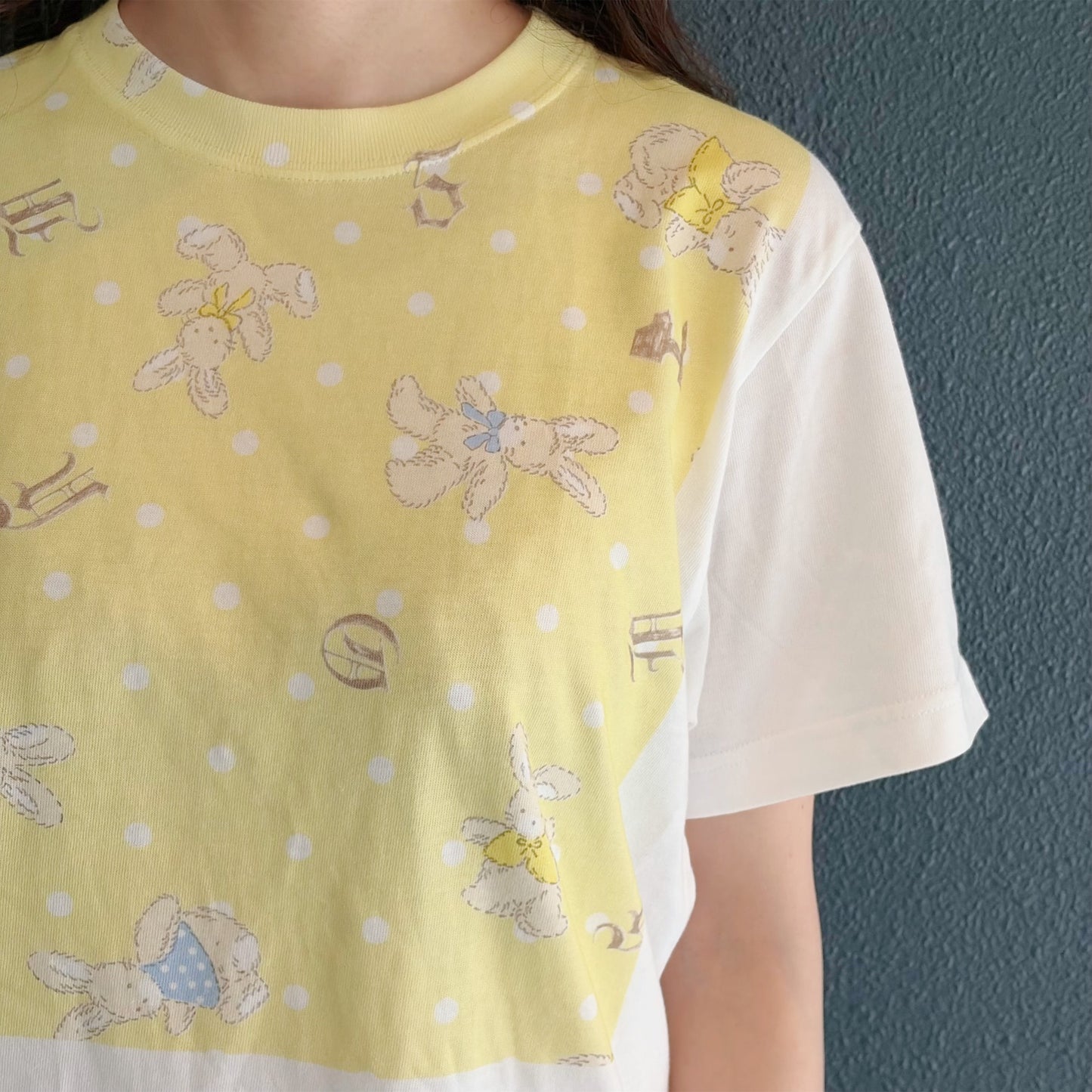 BA PAJAMA print t shirt / yellow / プリントTシャツ