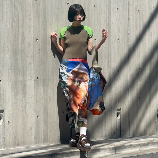 RAGLAN TINY TOP / GREEN / プリーツラグラントップ