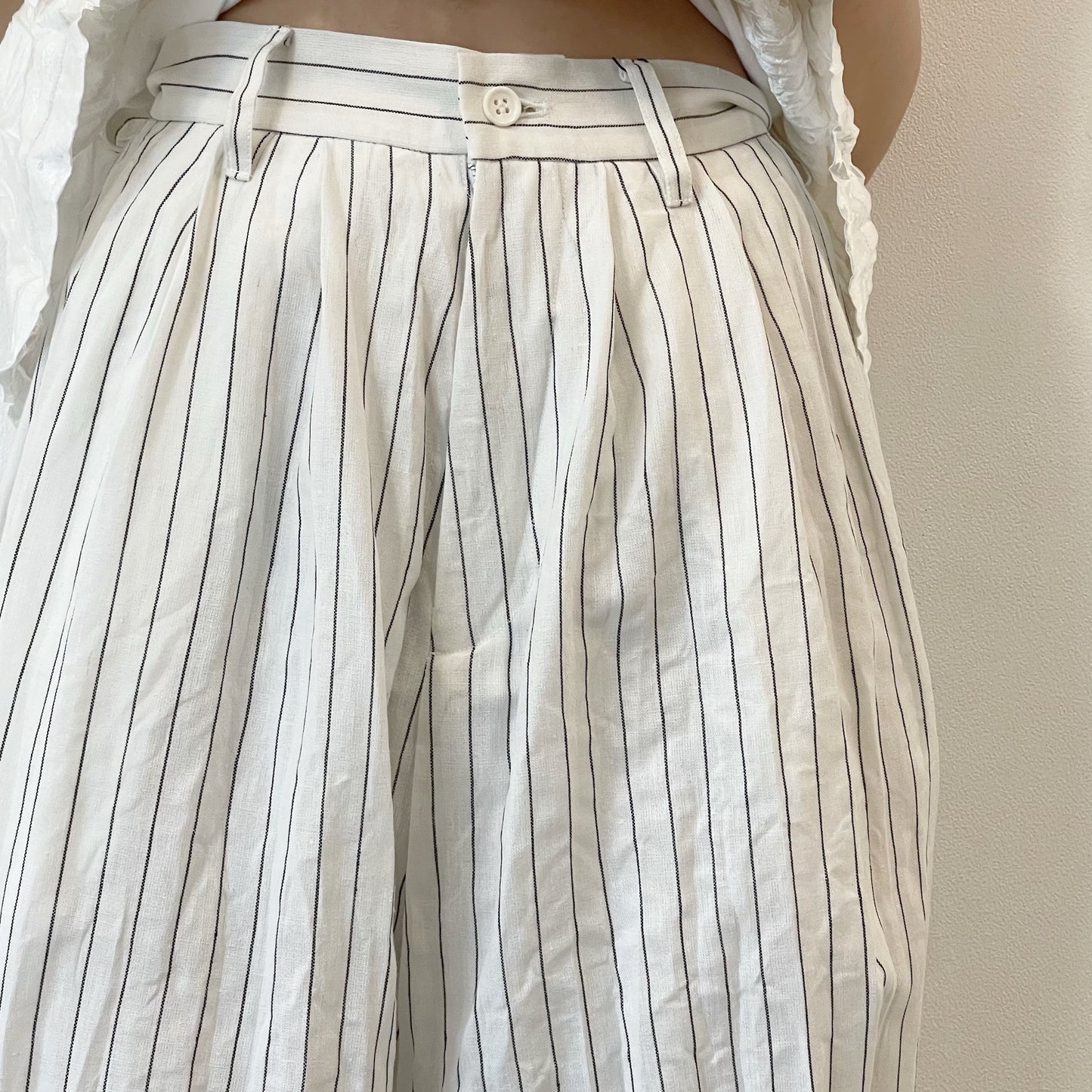 fulled pants / stripe / ウォッシュ加工パンツ