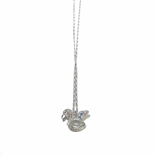 rabbit necklace / zirconia x moon stone / うさぎネックレス