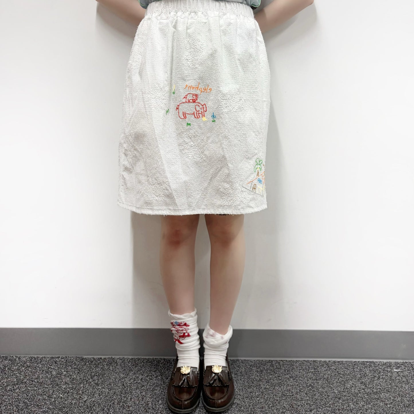 embroidery skirt / white / 刺?スカート