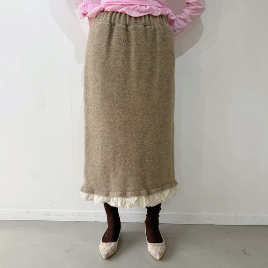 fulling skirt / beige / 縮絨加工ニットスカート