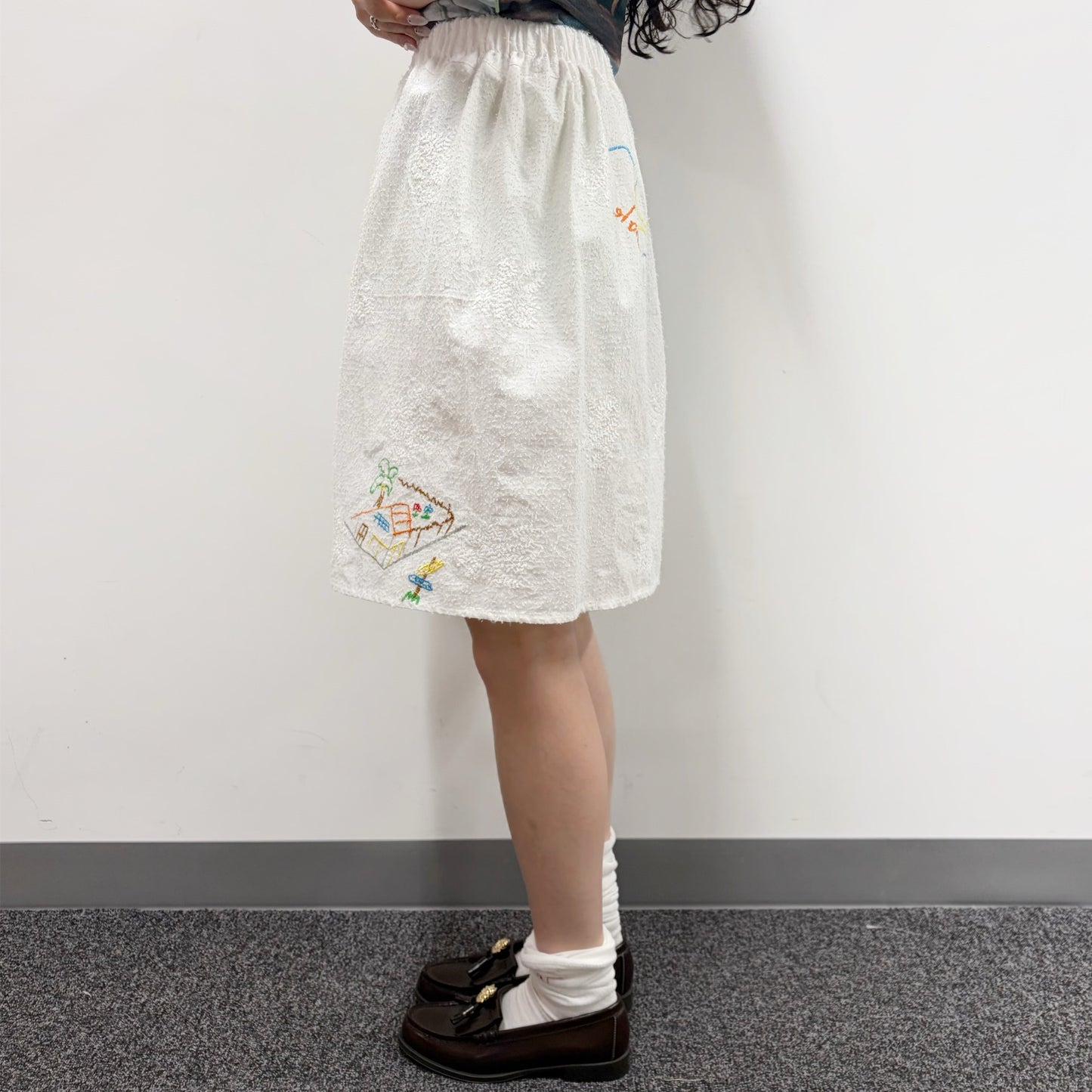 embroidery skirt / white / 刺?スカート