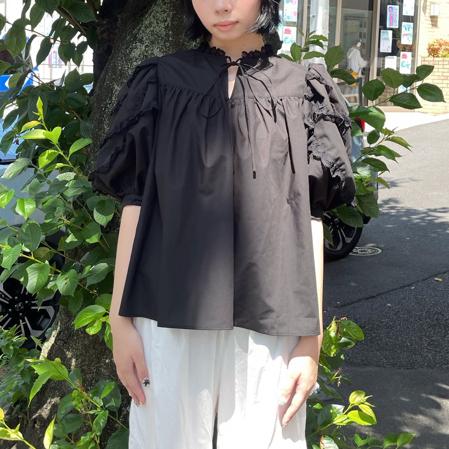 【SHEEP LIMITED】lace blouse / black / レースブラウス