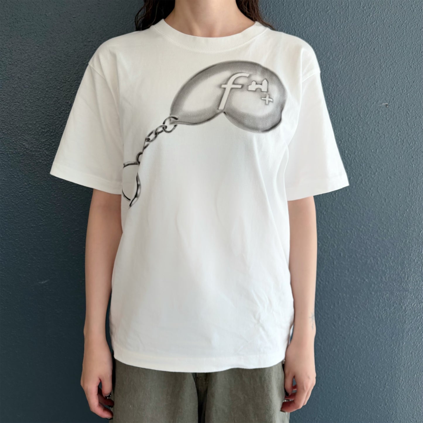 shell key chain print t shirt / white / オリジナルグラフィックTシャツ