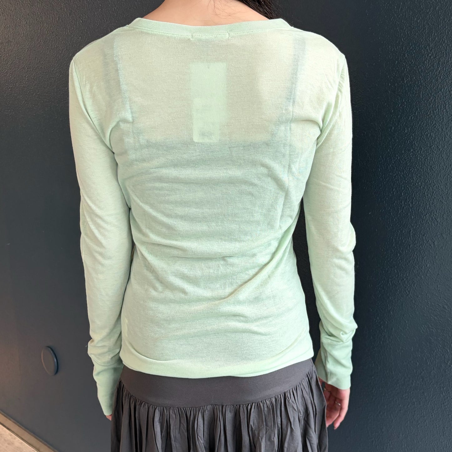 [fe.3] V neck long top / apple mint / Vネックロングスリーブトップ