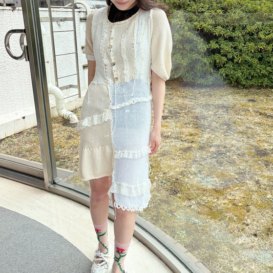 Knit dress / Beige / ニットドレス