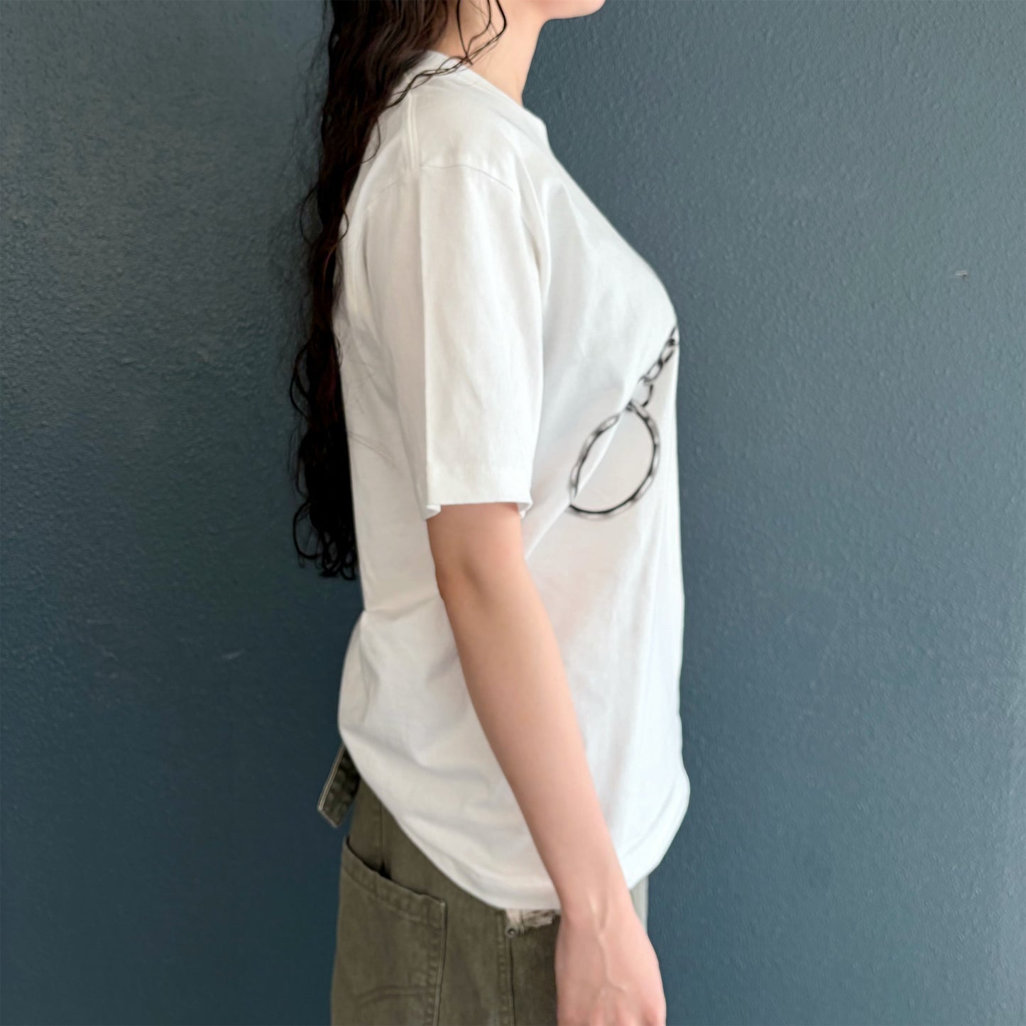 shell key chain print t shirt / white / オリジナルグラフィックTシャツ