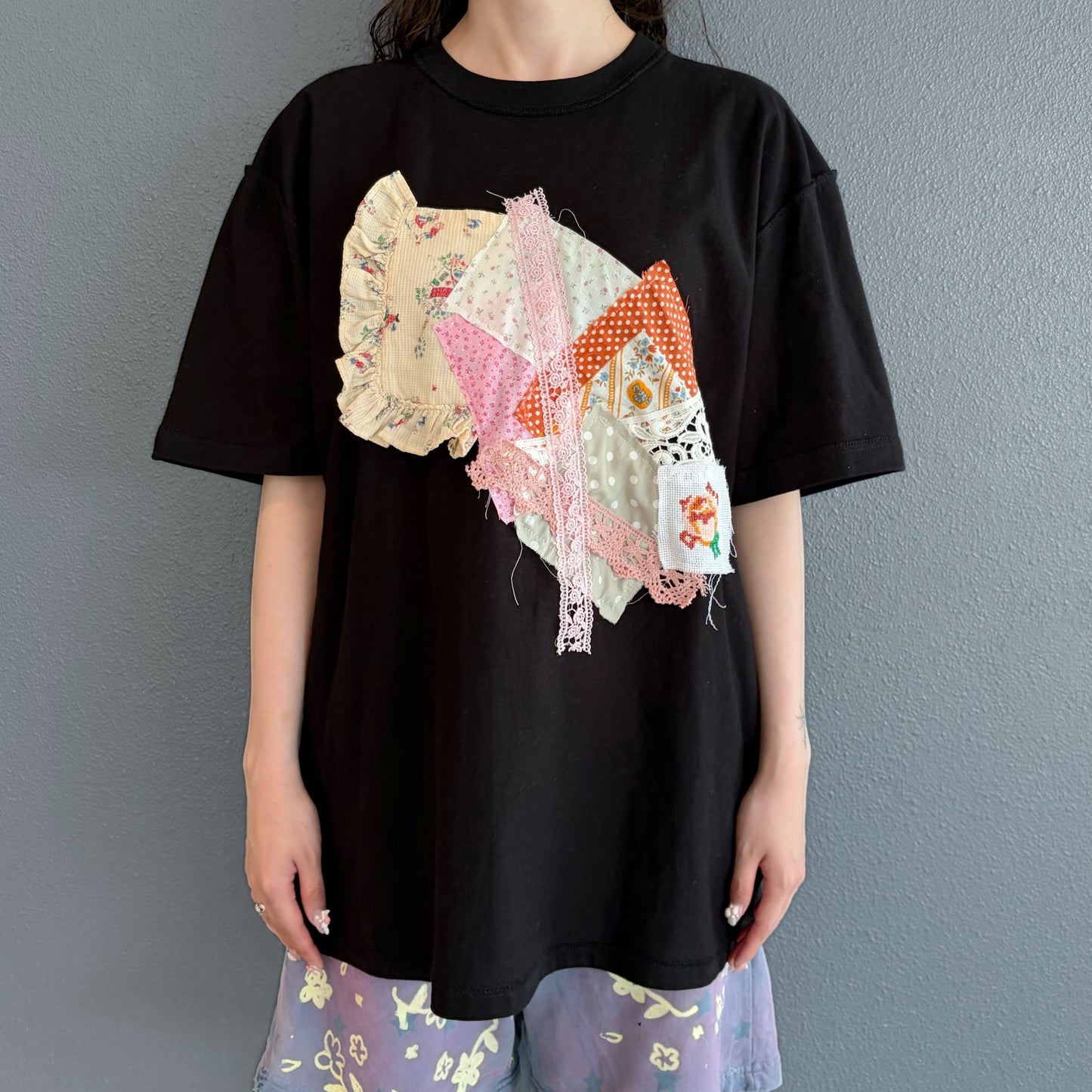 Patchwork tshirts / Black C / パッチワークTシャツ