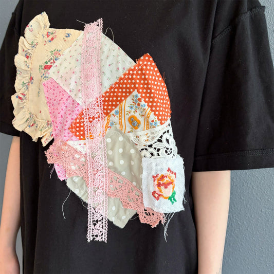Patchwork tshirts / Black C / パッチワークTシャツ