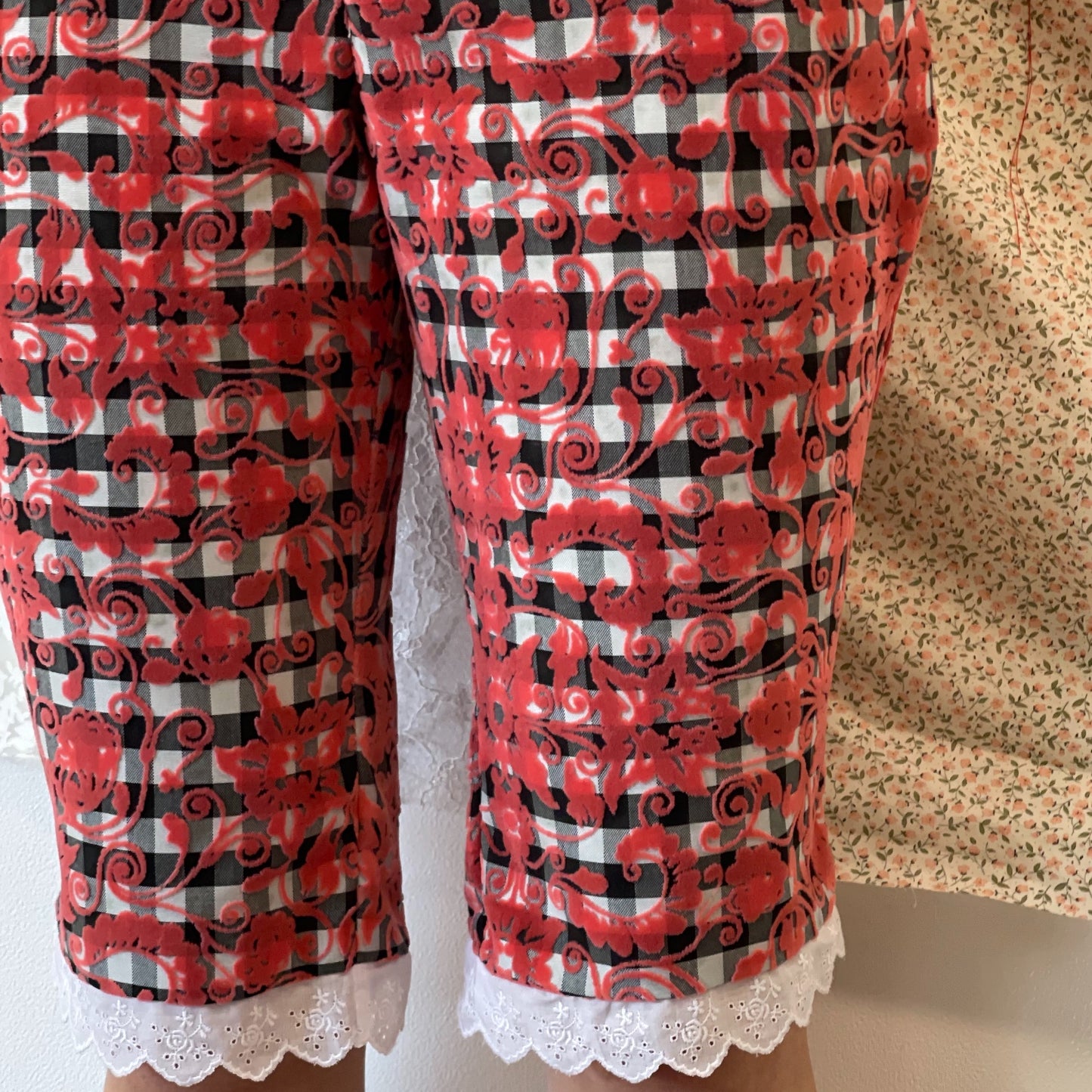 Three quarte trousers / Red Gingham / ギンガムパンツ