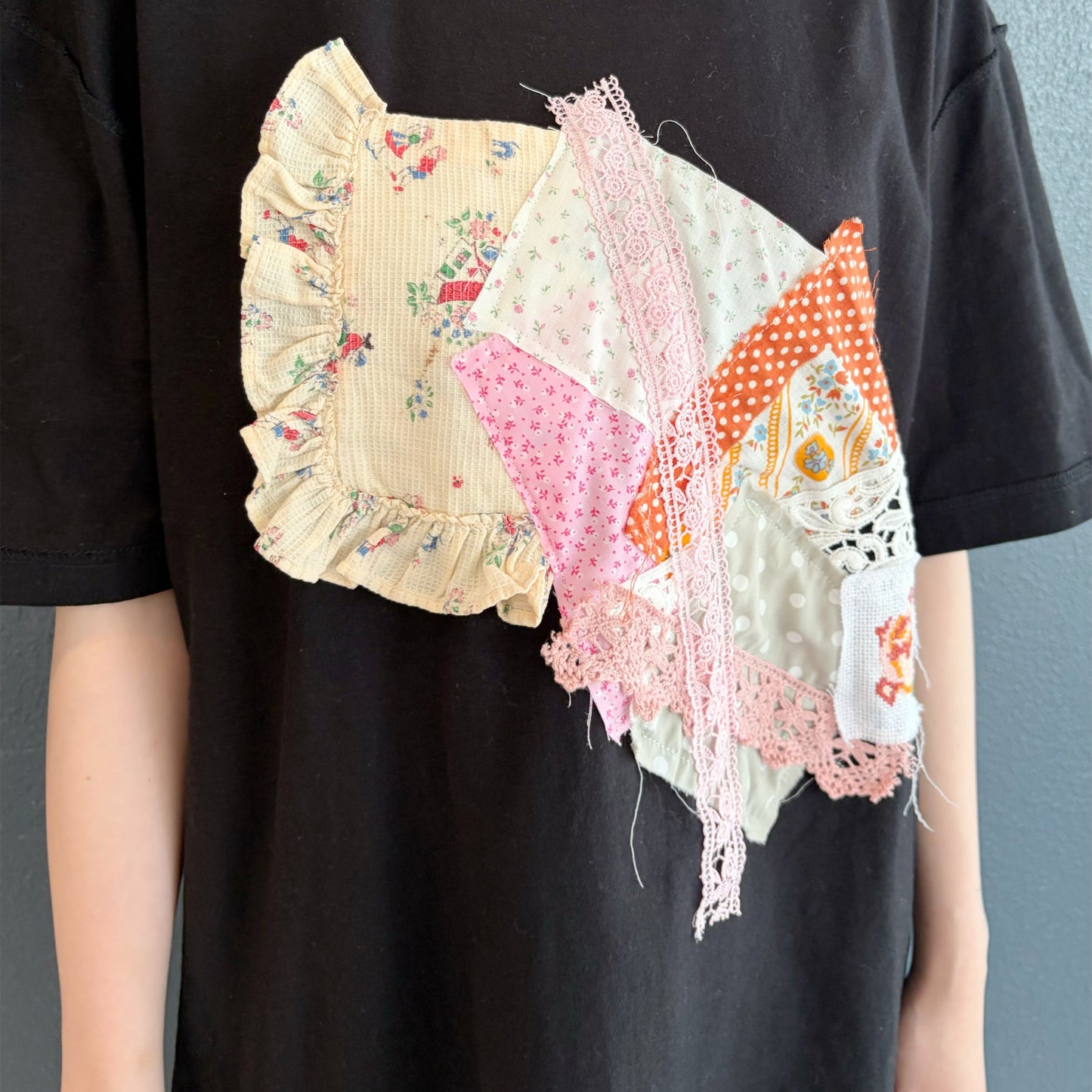 Patchwork tshirts / Black C / パッチワークTシャツ