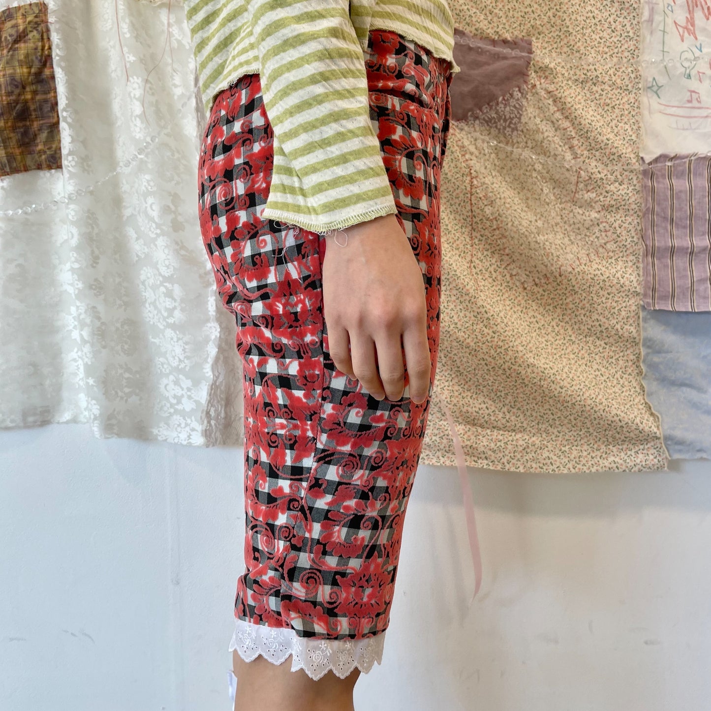 Three quarte trousers / Red Gingham / ギンガムパンツ