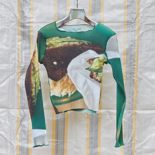 FOOD GRAPHIC TINY TOP GAL / AVOCADO SANDWICH / グラフィックプリーツトップ