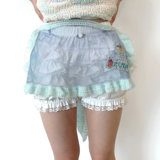 mini apron / light blue / ミニエプロン
