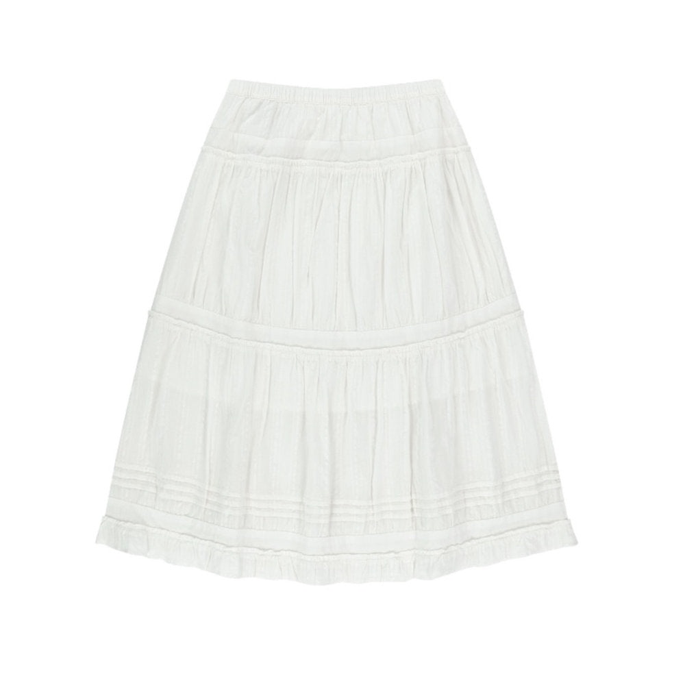 SHIRRING MIDI SKIRT / WHITE / シャーリングミディスカート