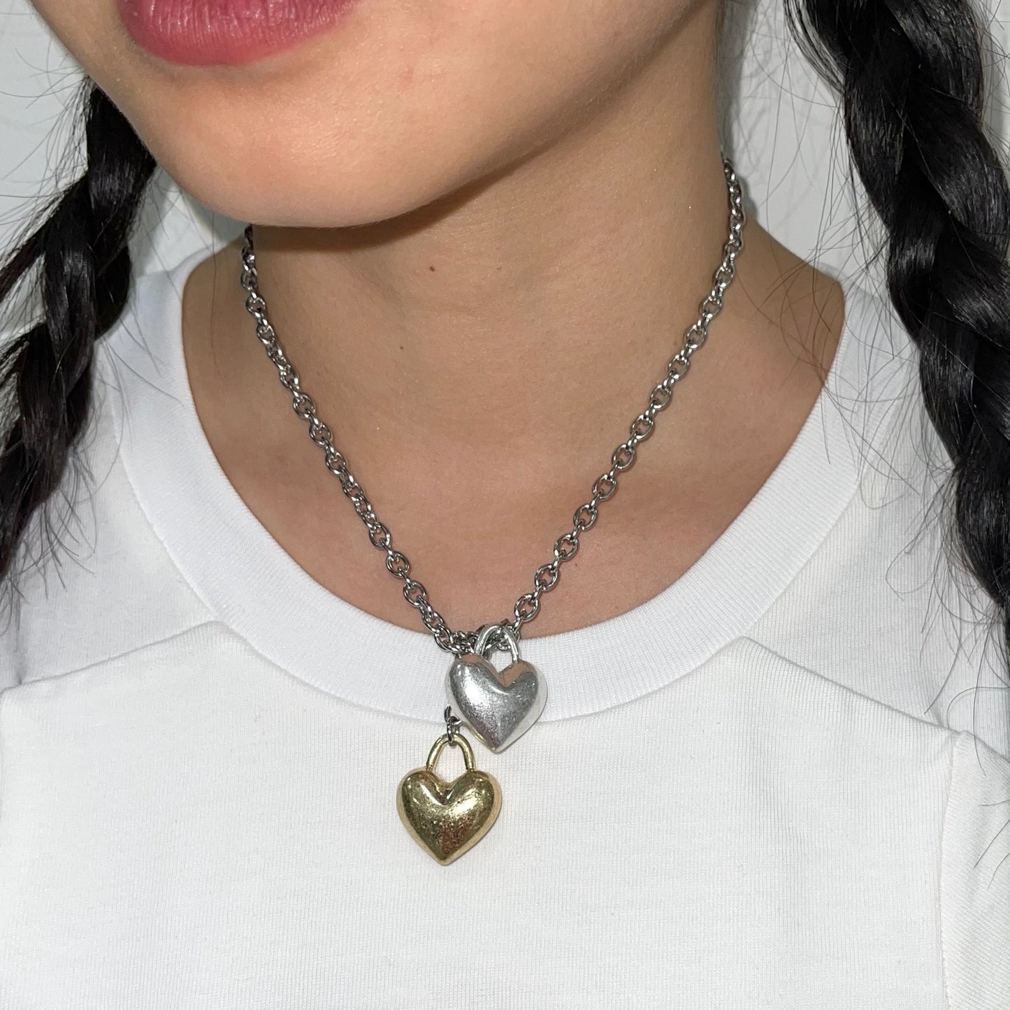 Entangled Hearts Necklace / silver / ハートネックレス