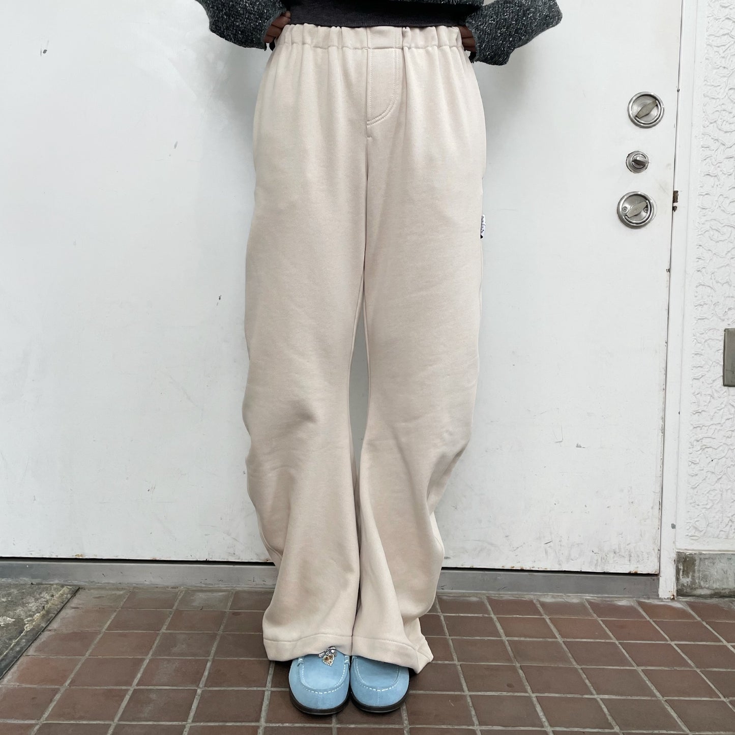 curve sweat lounge pants / beige / カーブスウェットパンツ