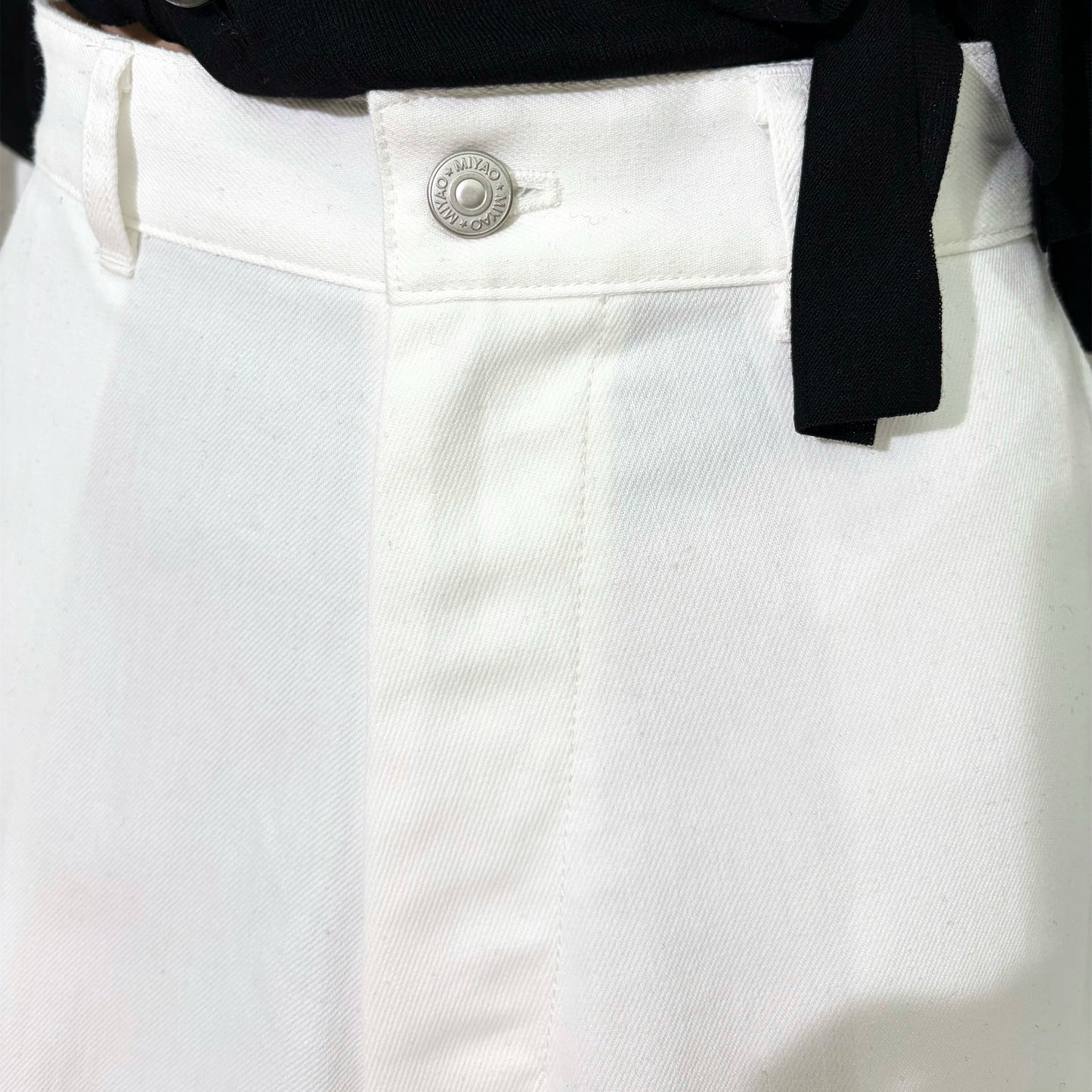 Ribbon denim pants / White / リボンパンツ