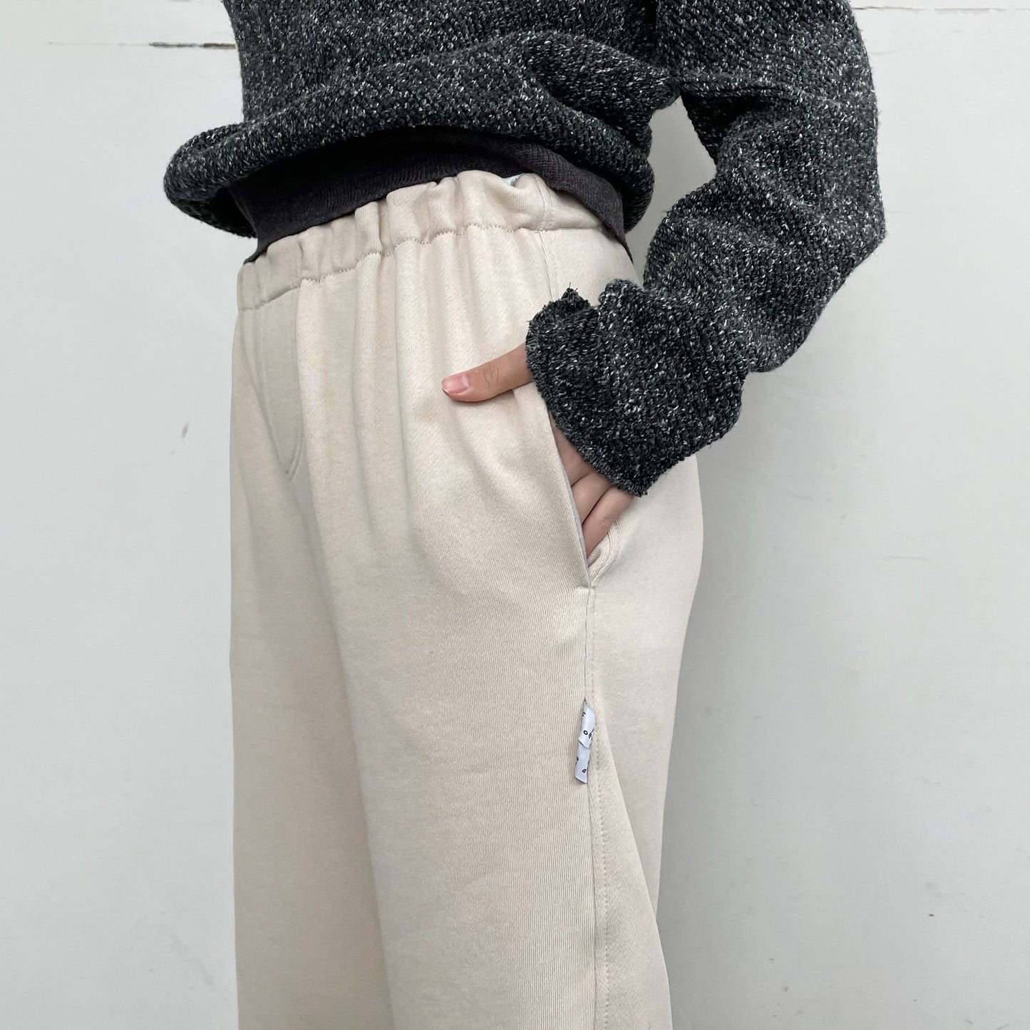 curve sweat lounge pants / beige / カーブスウェットパンツ
