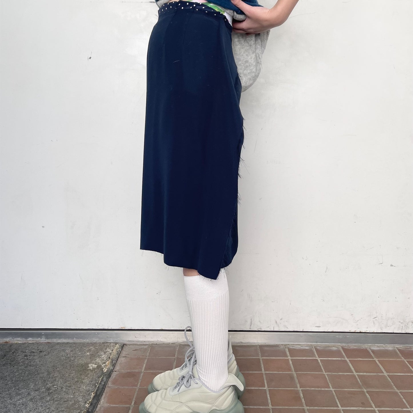 Cozy Pencil Skirt / navy / 変形ペンシルスカート
