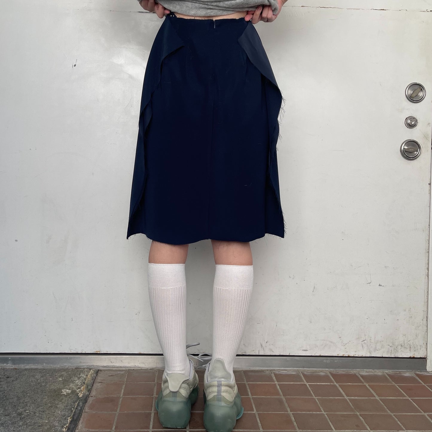Cozy Pencil Skirt / navy / 変形ペンシルスカート