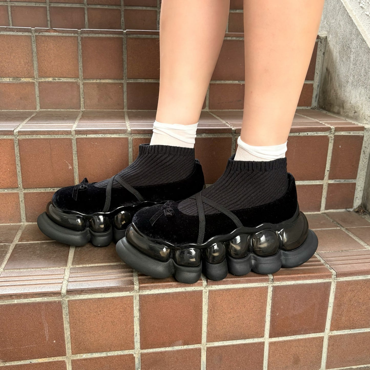 JEWELRY ARK BALLERINA / BLACK / ソックスバレエシューズ