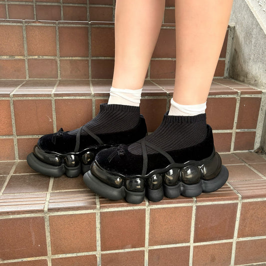 JEWELRY ARK BALLERINA / BLACK / ソックスバレエシューズ