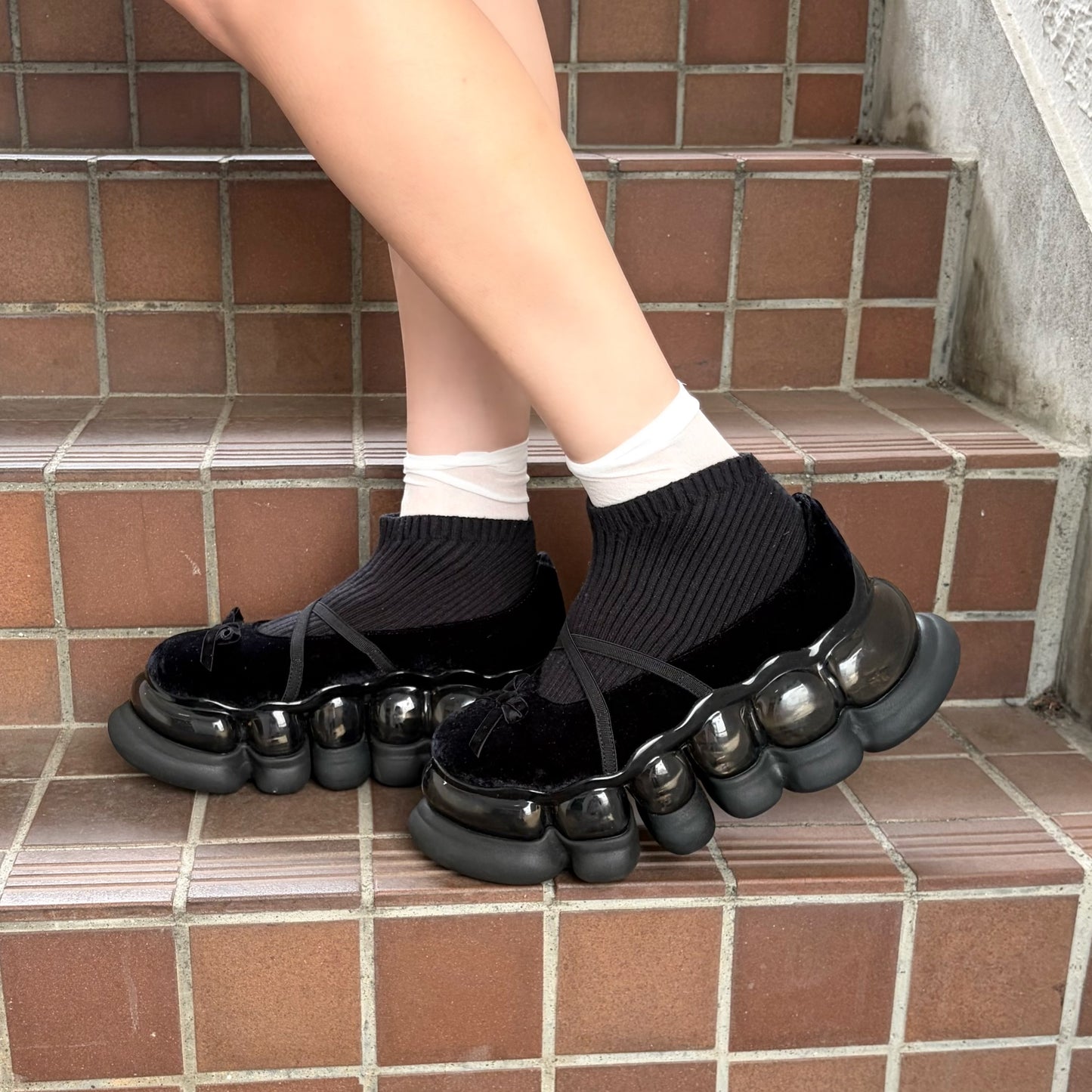 JEWELRY ARK BALLERINA / BLACK / ソックスバレエシューズ