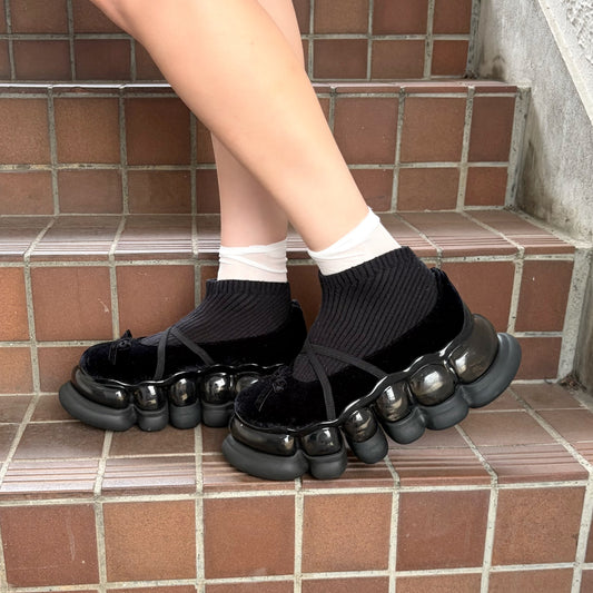 JEWELRY ARK BALLERINA / BLACK / ソックスバレエシューズ