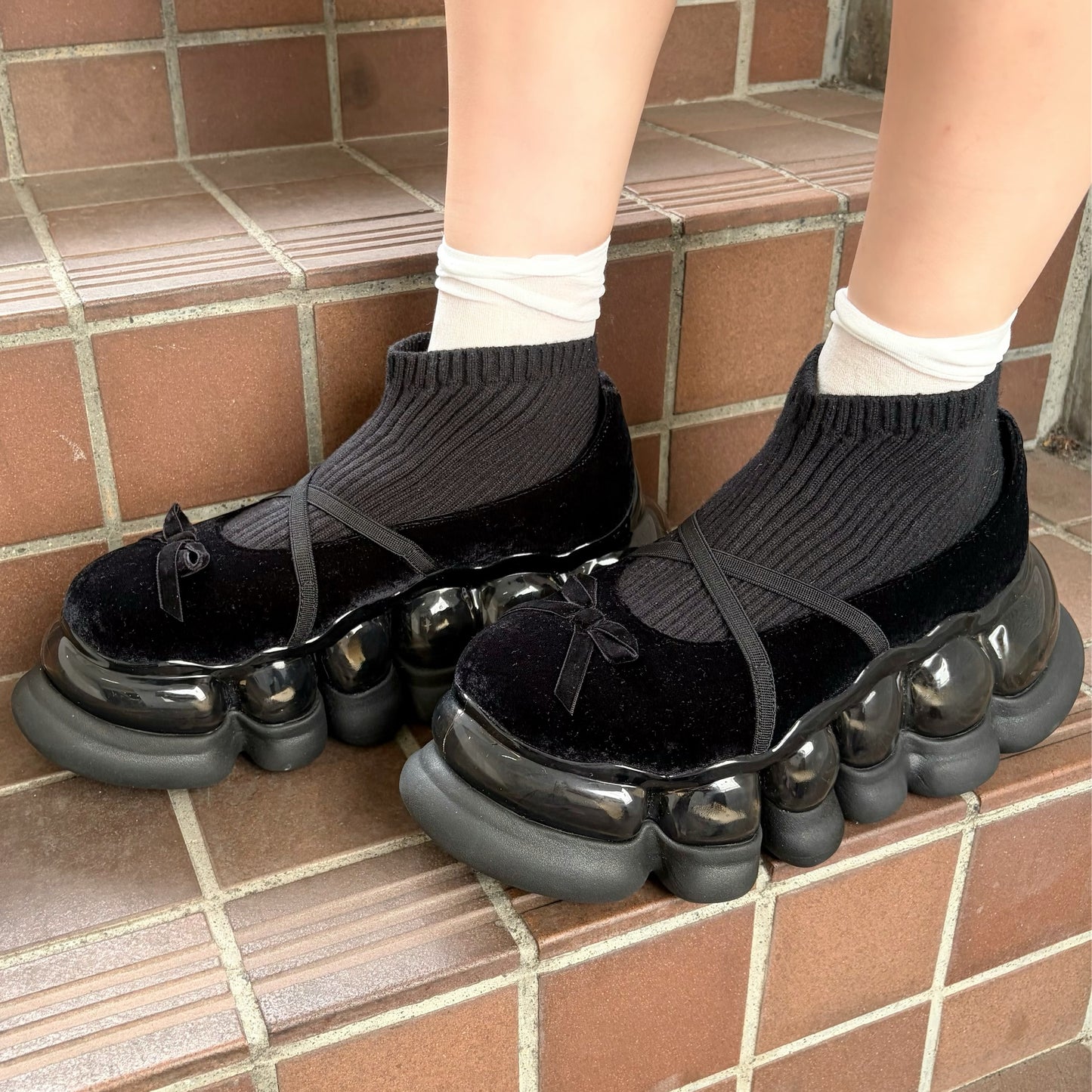 JEWELRY ARK BALLERINA / BLACK / ソックスバレエシューズ