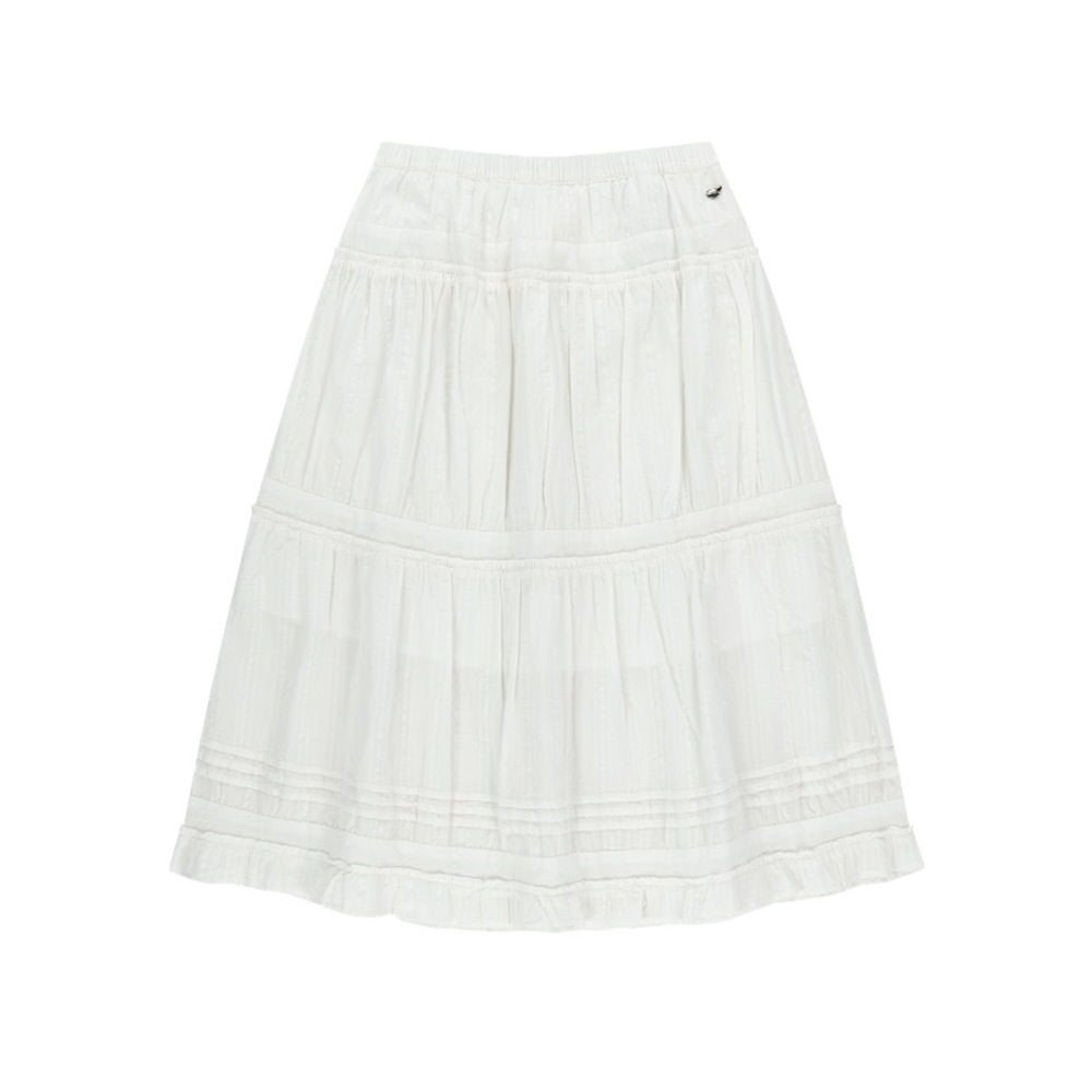 SHIRRING MIDI SKIRT / WHITE / シャーリングミディスカート