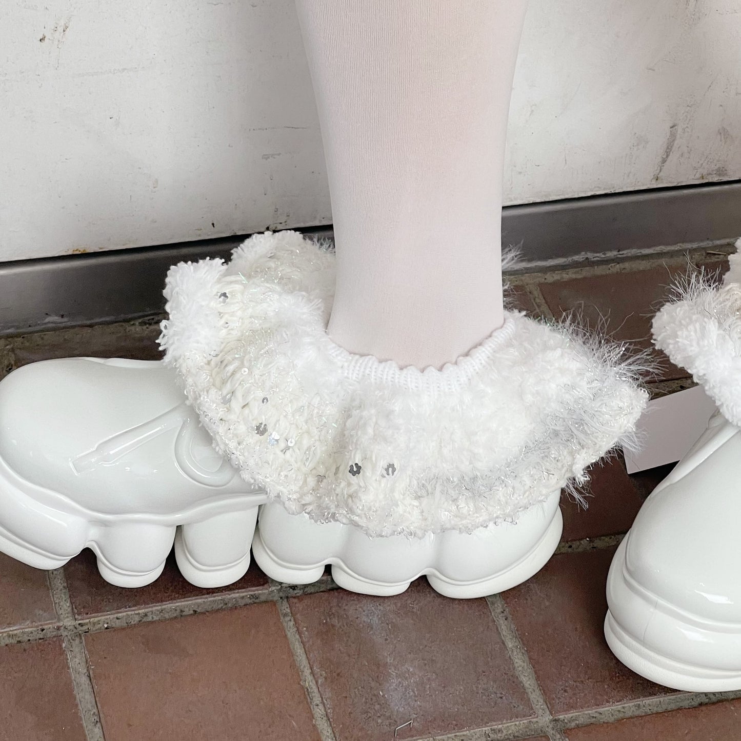 Ankle knitted short band / White / アンクルニットショートバンド