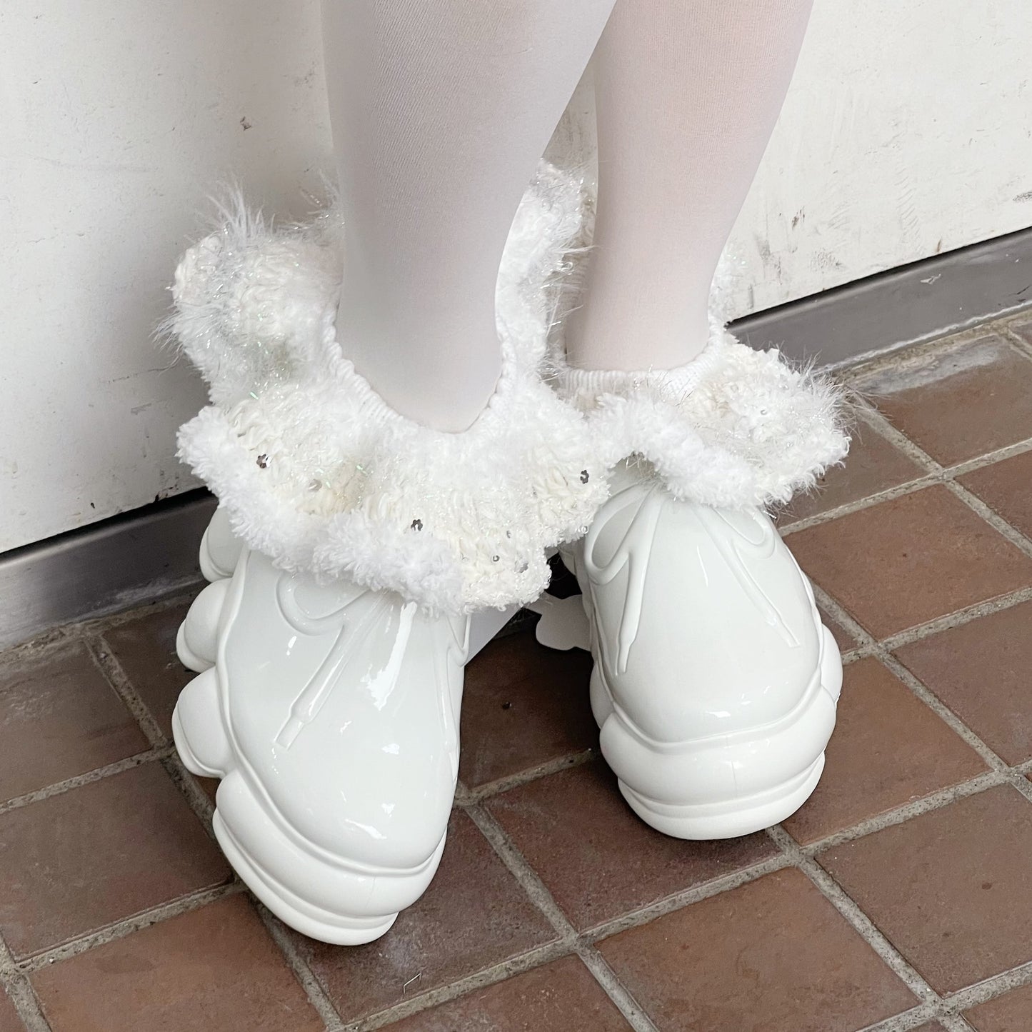 Ankle knitted short band / White / アンクルニットショートバンド