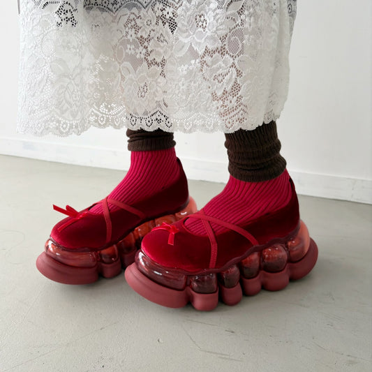 JEWELRY ARK BALLERINA / RED / ソックスバレエシューズ
