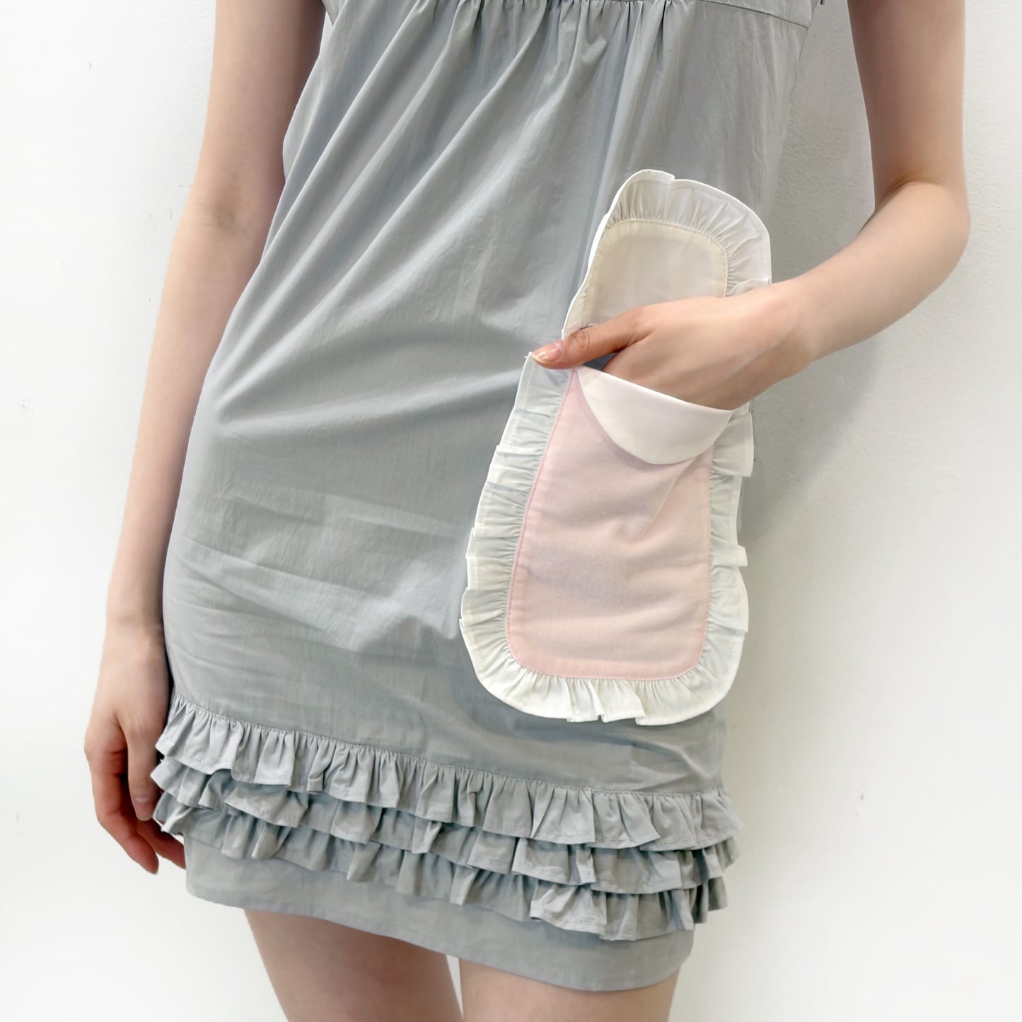 zZZ DRESS / GRAY / パフスリーブドレス