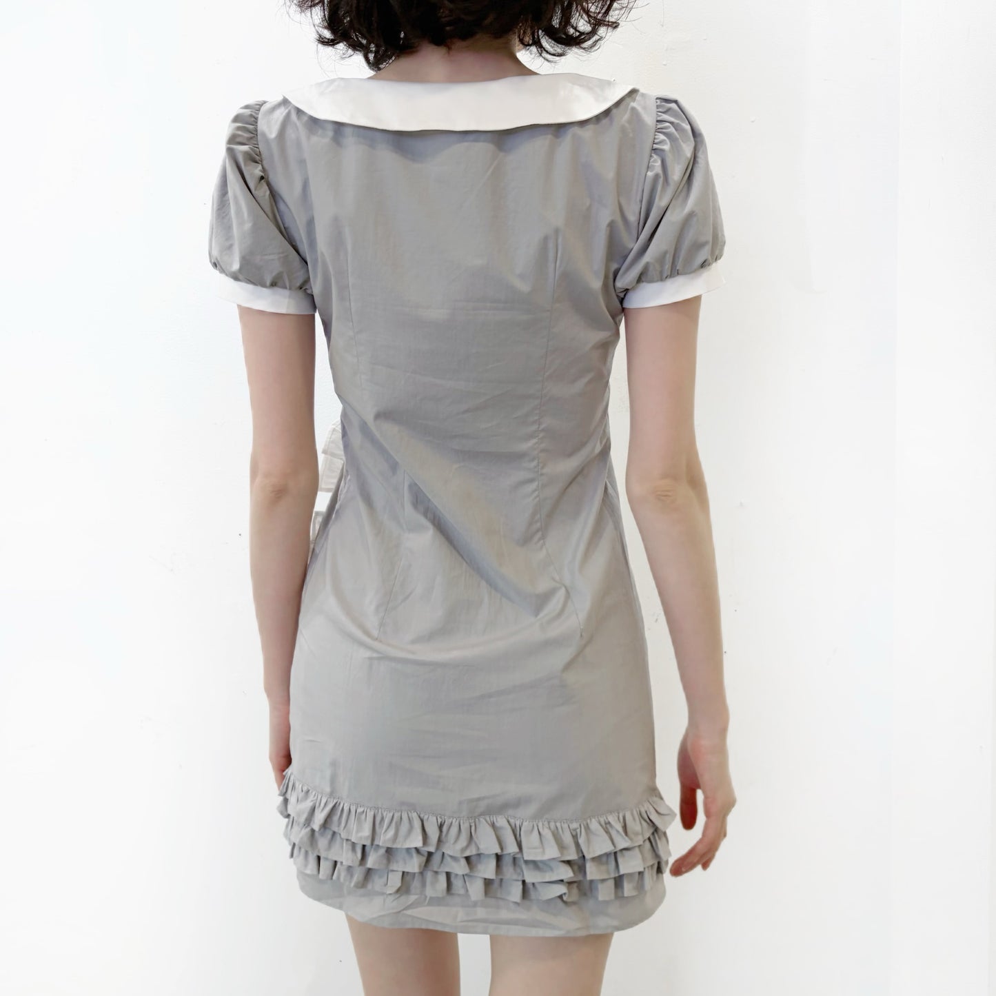 zZZ DRESS / GRAY / パフスリーブドレス