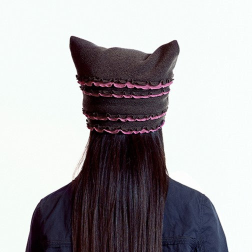 RAW EDGE CAT BEANIE / BROWN / 切りっぱなしキャットビーニー