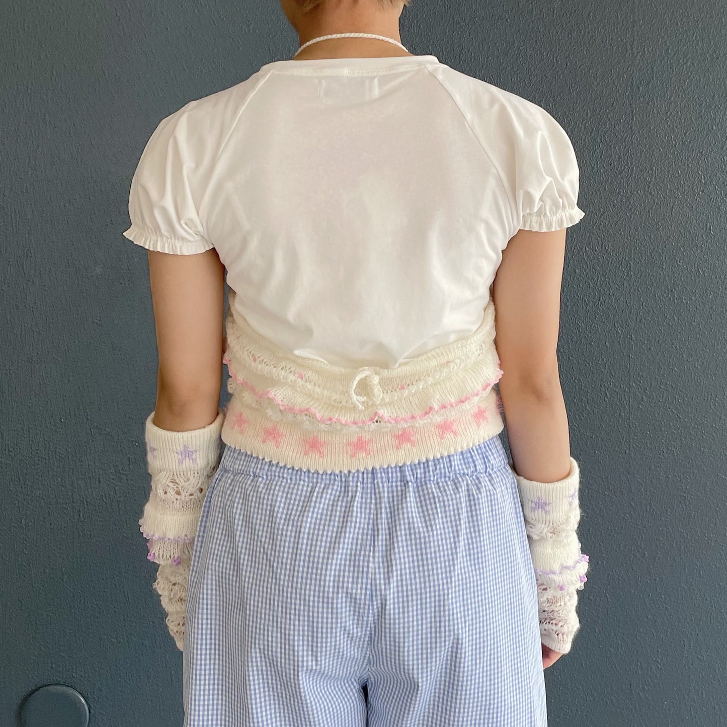 Knitted camisole / White × Pink / ニットキャミソール